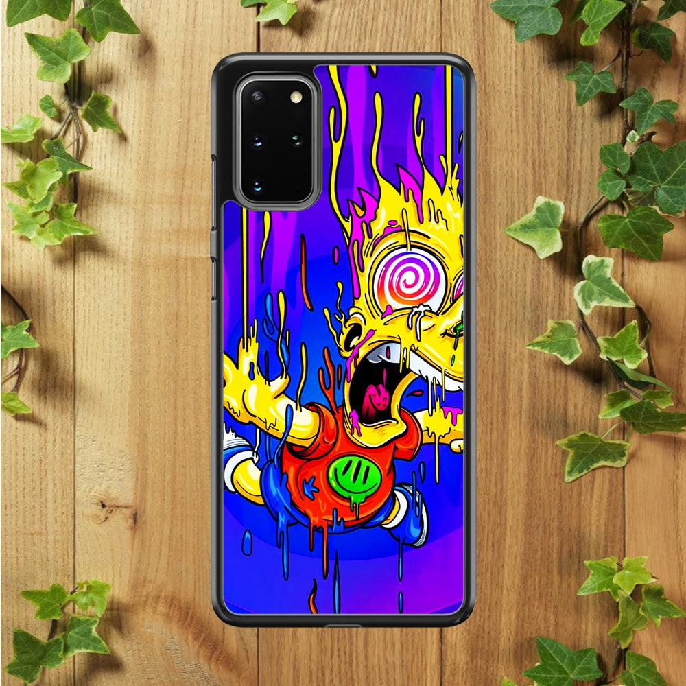 Bart Simpson Abstract Samsung Galaxy S20 Plus Case-Rubber / White (2D Case)-Xtracase