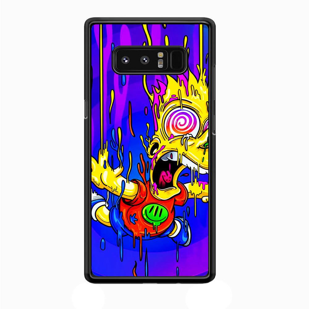 Bart Simpson Abstract Samsung Galaxy Note 8 Case-Rubber / White (2D Case)-Xtracase