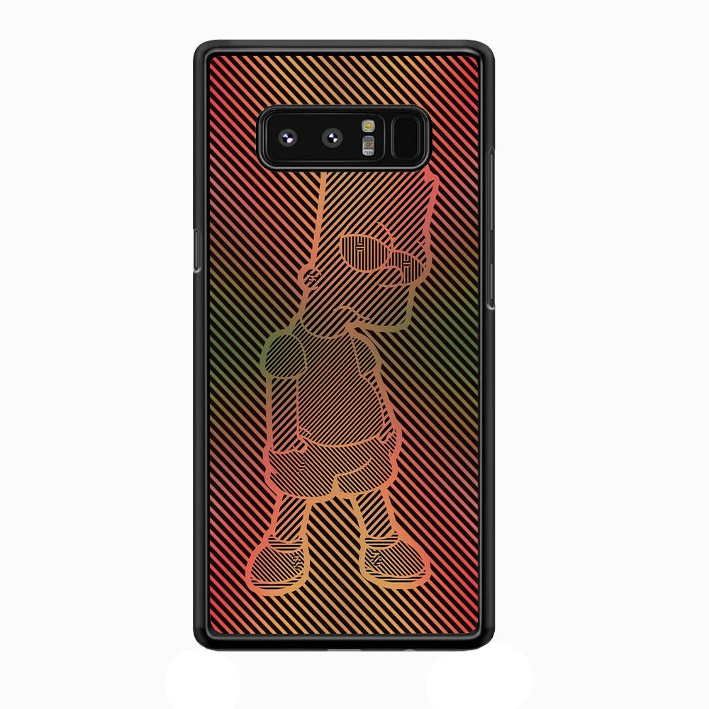 Bart Simpson Striped Colorful Samsung Galaxy Note 8 Case-Plastic / Full Wrap (3D Case)-Xtracase
