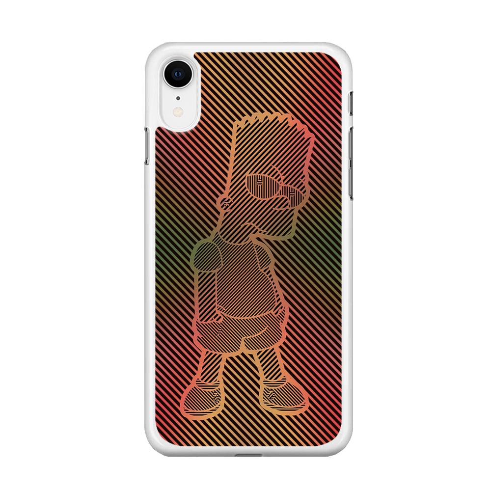 Bart Simpson Striped Colorful iPhone XR Case-Rubber / White (2D Case)-Xtracase