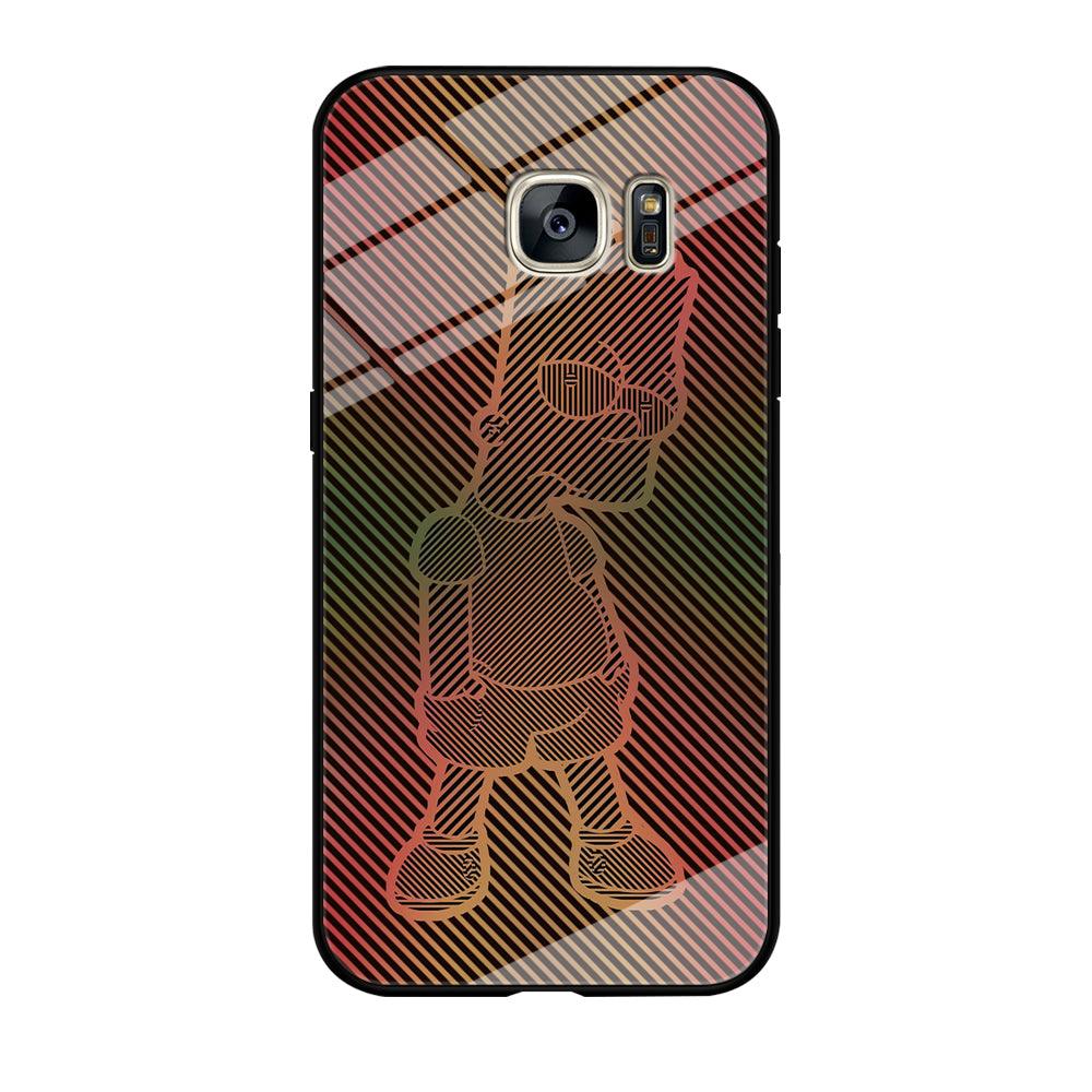 Bart Simpson Striped Colorful Samsung Galaxy S7 Edge Case-Tempered Glass Case-Xtracase