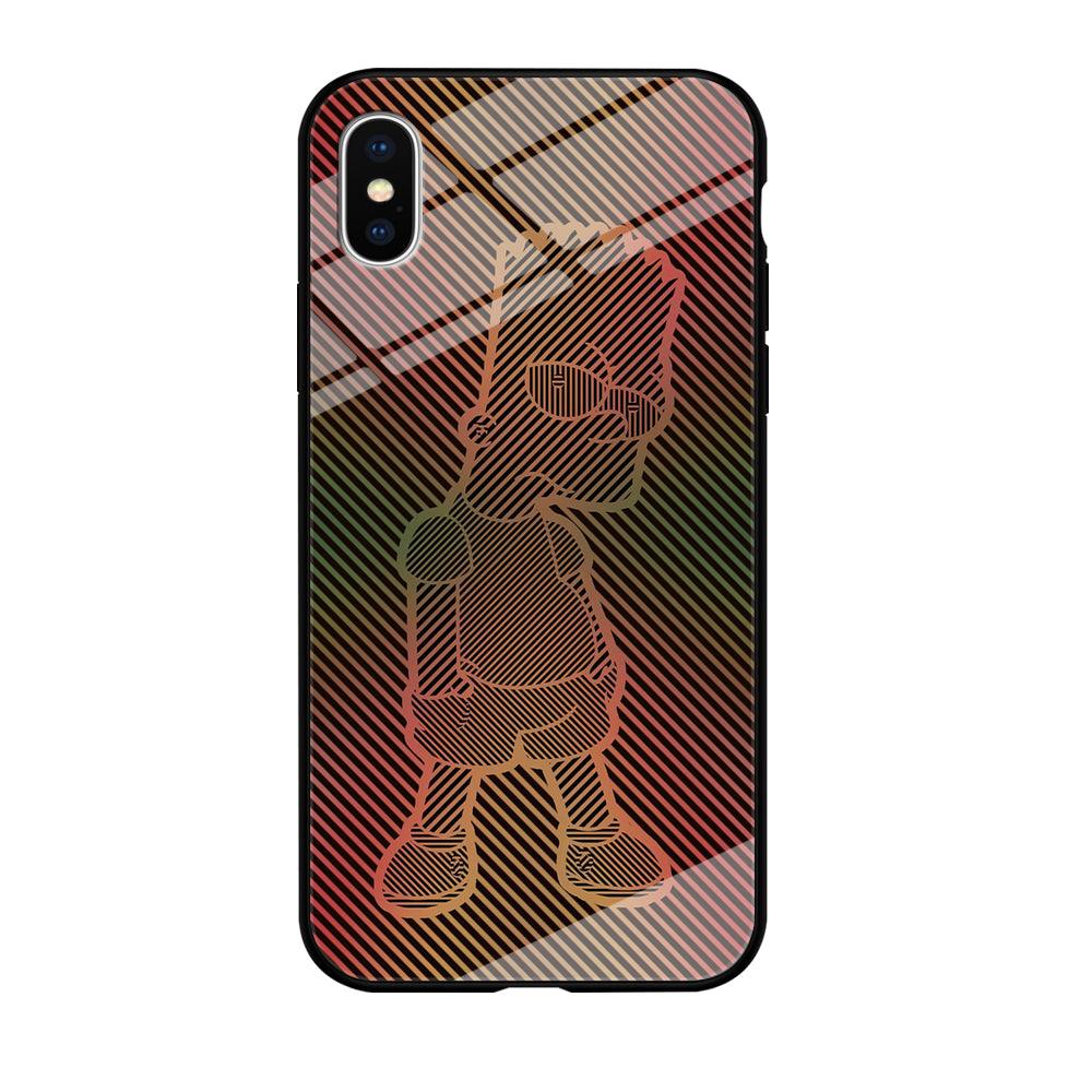 Bart Simpson Striped Colorful iPhone Xs Max Case-Tempered Glass Case-Xtracase