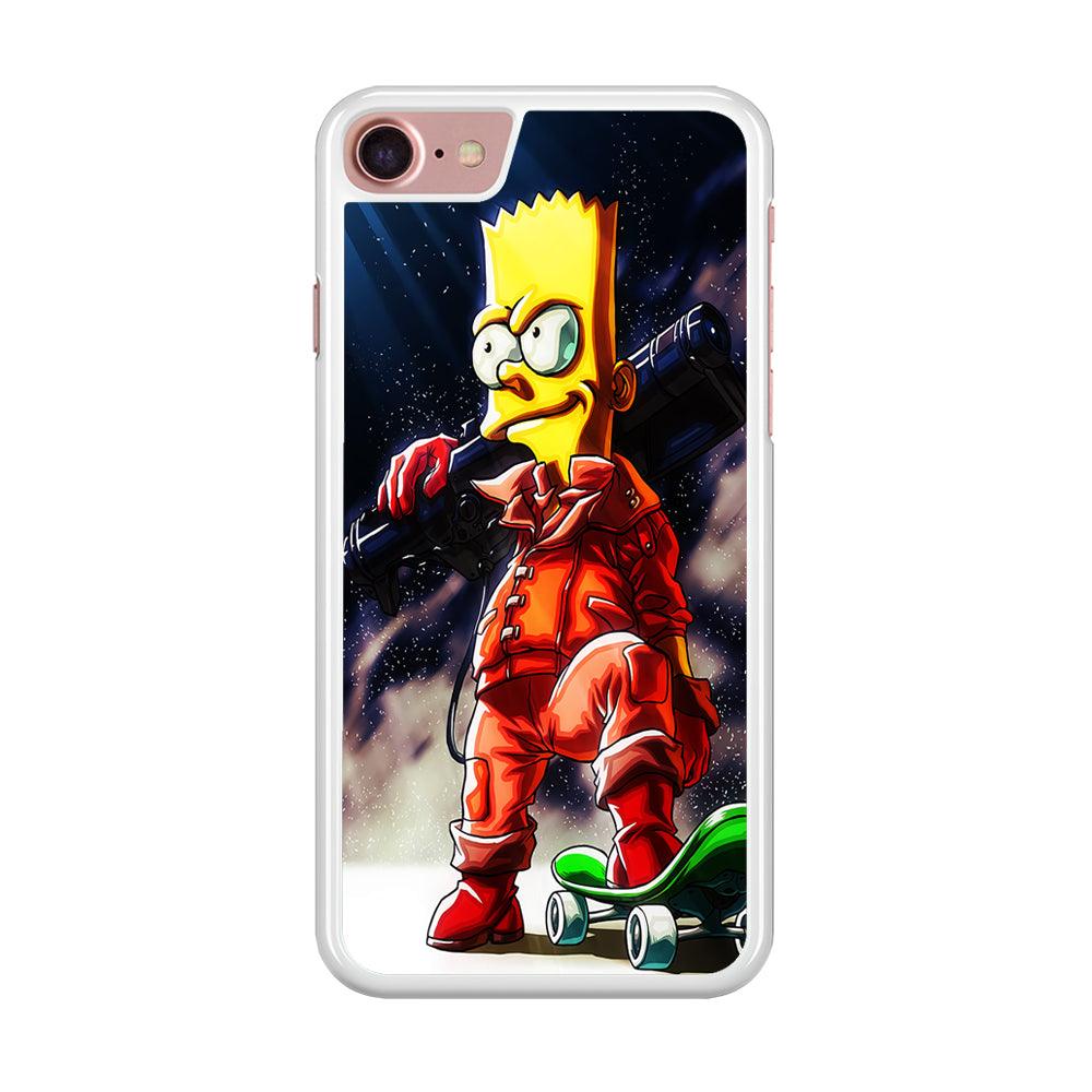 Bart Simpson Troops iPhone SE 2020 Case-Rubber / White (2D Case)-Xtracase