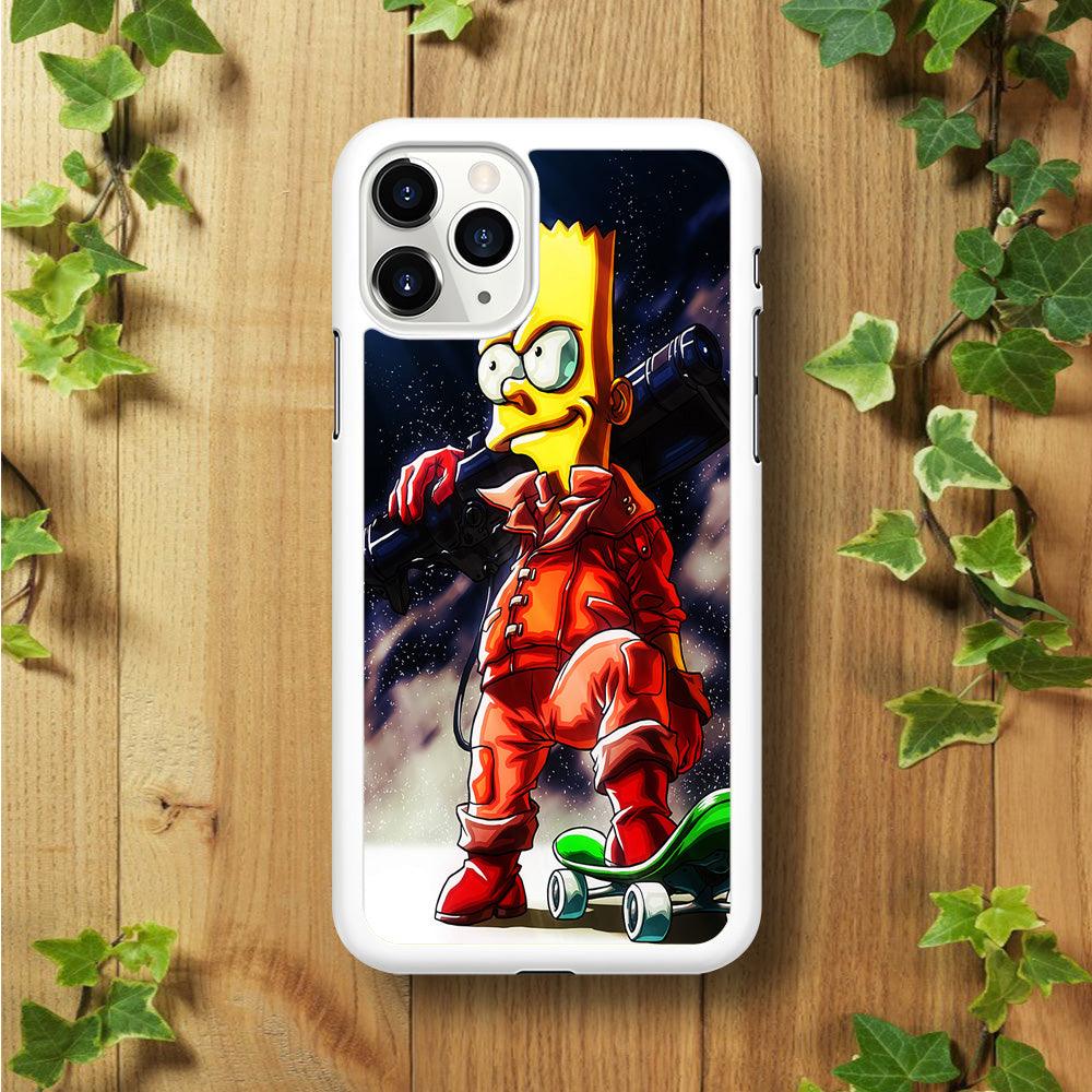 Bart Simpson Troops iPhone 11 Pro Max Case-Rubber / White (2D Case)-Xtracase