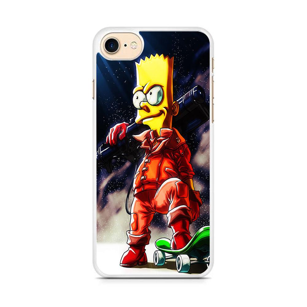 Bart Simpson Troops iPhone 8 Case-Rubber / White (2D Case)-Xtracase