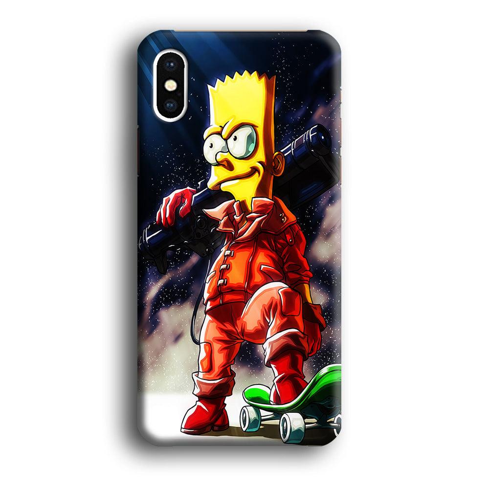 Bart Simpson Troops iPhone X Case-Plastic / Full Wrap (3D Case)-Xtracase