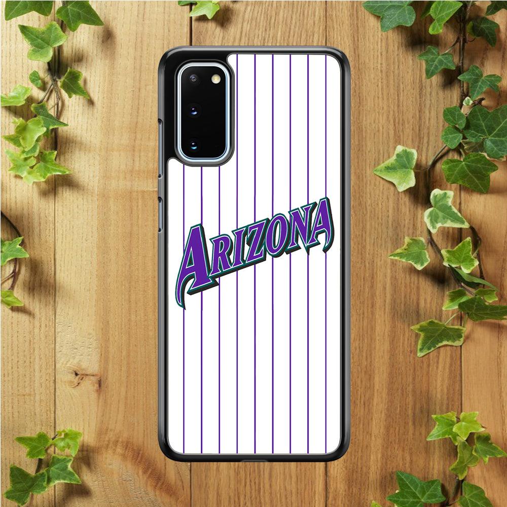Baseball Arizona Diamondbacks MLB 001 Samsung Galaxy S20 Case-Rubber / White (2D Case)-Xtracase