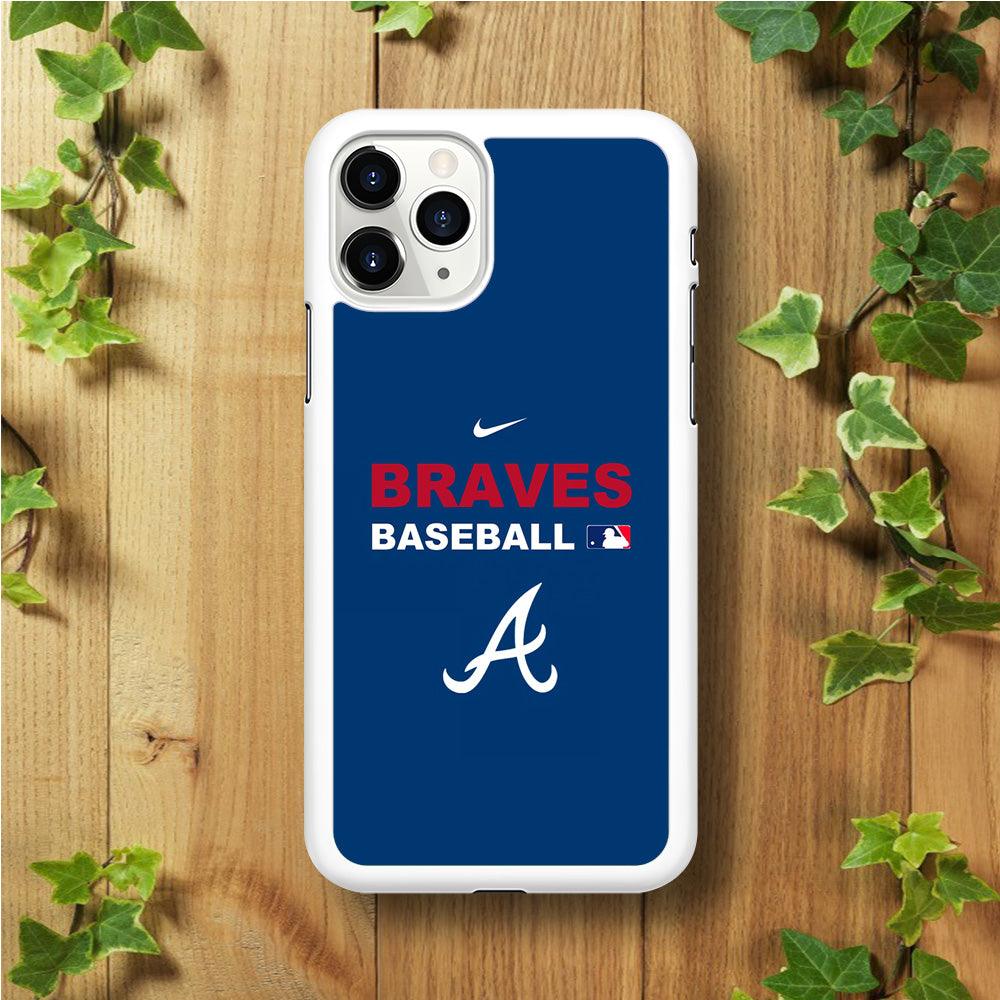 Baseball Atlanta Braves MLB 001 iPhone 11 Pro Case-Rubber / White (2D Case)-Xtracase