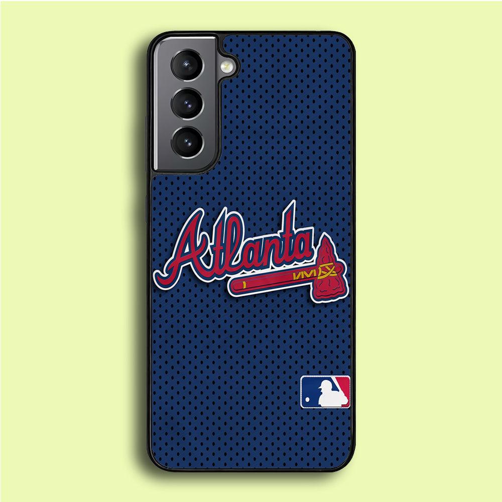 Baseball Atlanta Braves MLB 002 Samsung Galaxy S21 Case-Rubber / Black (2D Case)-Xtracase