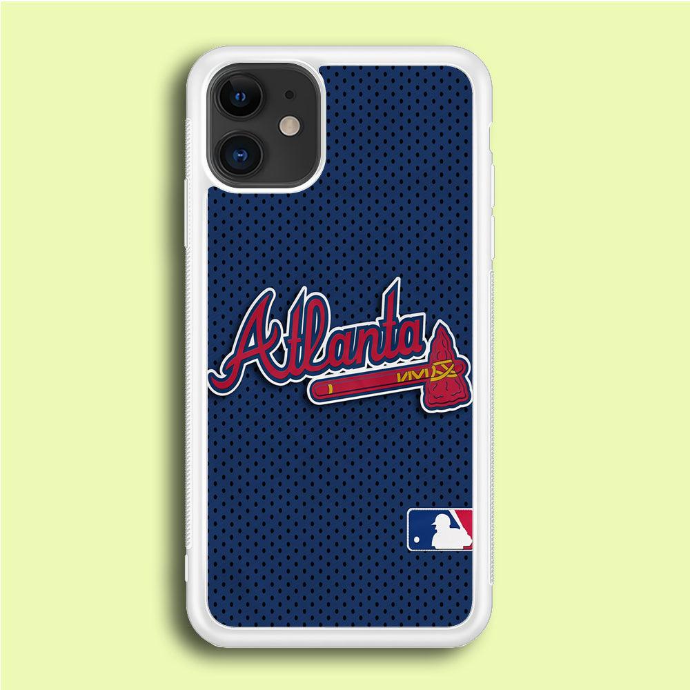 Baseball Atlanta Braves MLB 002 iPhone 12 Case-Rubber / White (2D Case)-Xtracase