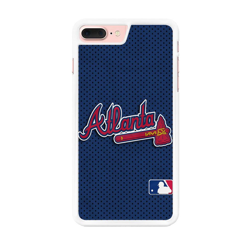 Baseball Atlanta Braves MLB 002 iPhone 7 Plus Case-Rubber / White (2D Case)-Xtracase