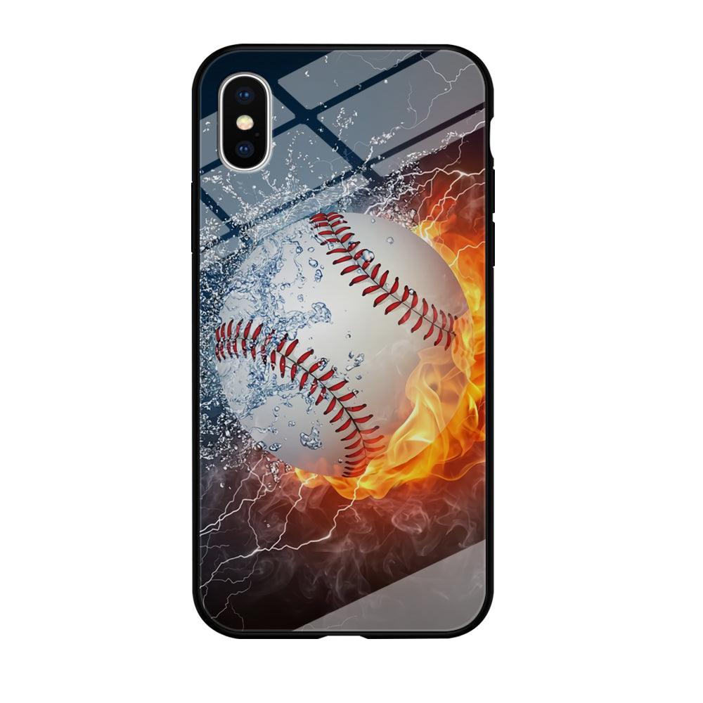 Baseball Ball Cool Art iPhone Xs Max Case-Tempered Glass Case-Xtracase