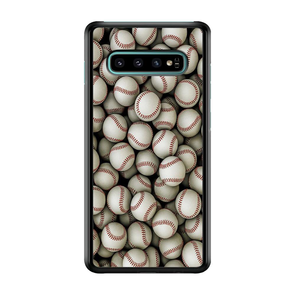 Baseball Ball Pattern Samsung Galaxy S10 Case-Plastic / Full Wrap (3D Case)-Xtracase