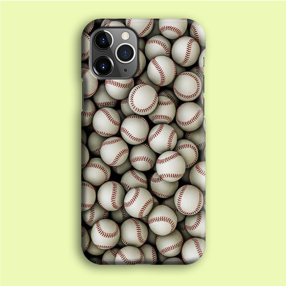 Baseball Ball Pattern iPhone 12 Pro Case-Plastic / Full Wrap (3D Case)-Xtracase