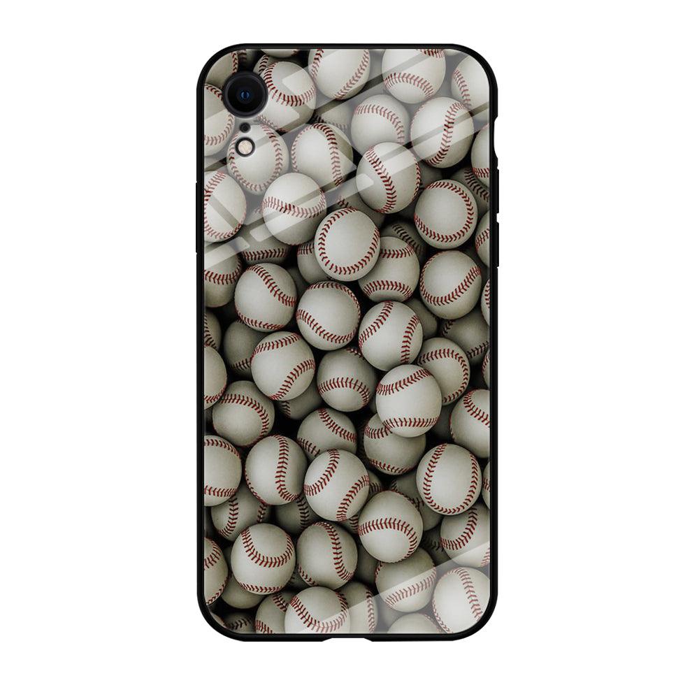 Baseball Ball Pattern iPhone XR Case-Tempered Glass Case-Xtracase
