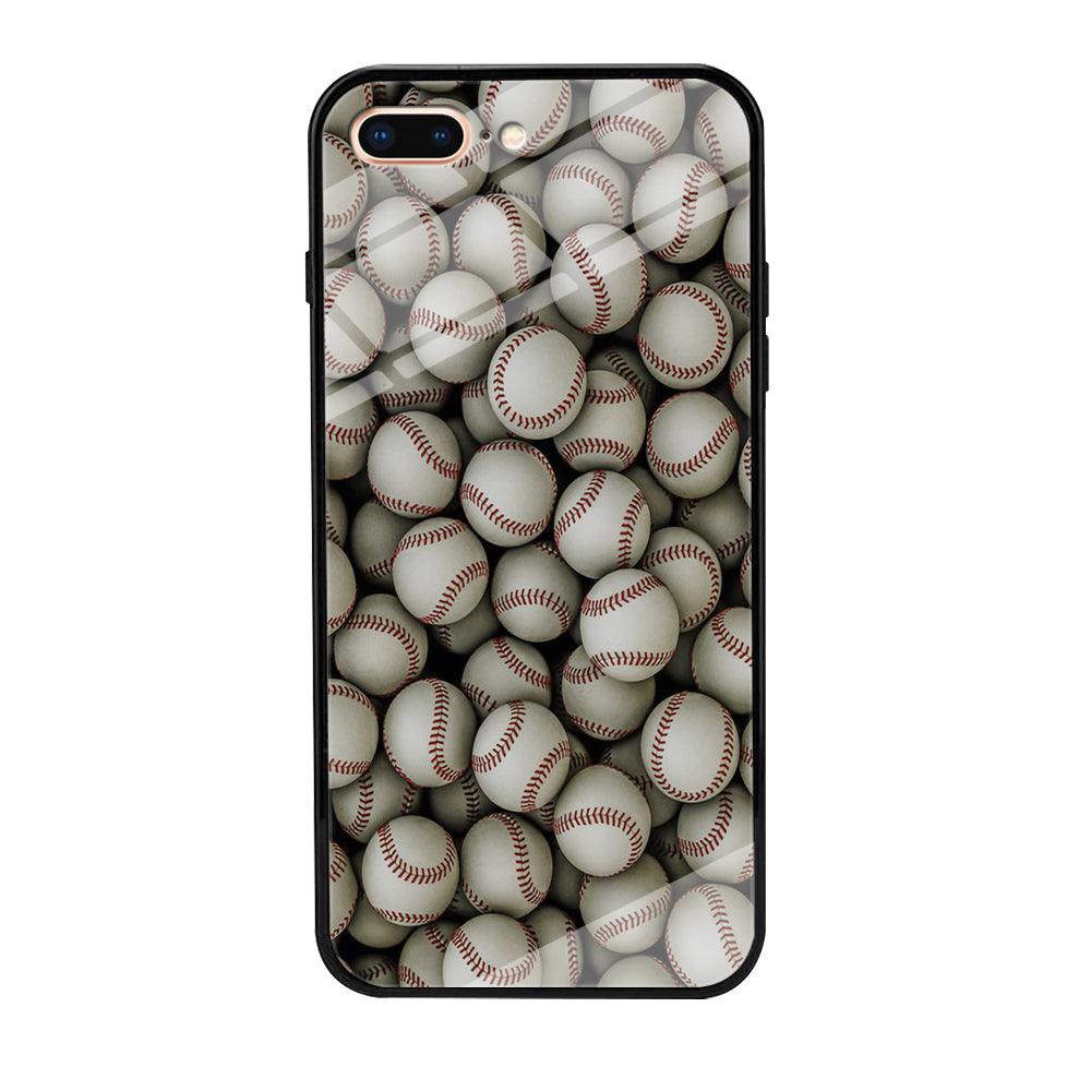 Baseball Ball Pattern iPhone 7 Plus Case-Tempered Glass Case-Xtracase