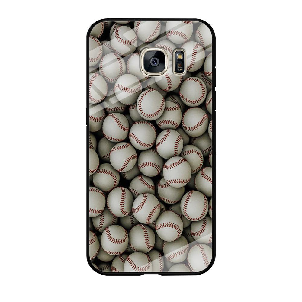Baseball Ball Pattern Samsung Galaxy S7 Edge Case-Tempered Glass Case-Xtracase