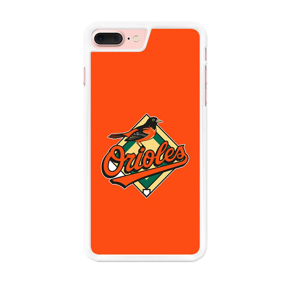 Baseball Baltimore Orioles MLB 002 iPhone 8 Plus Case-Rubber / White (2D Case)-Xtracase