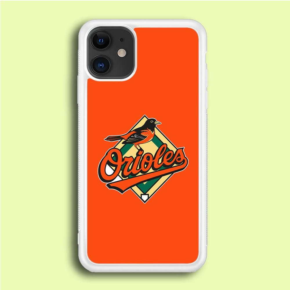 Baseball Baltimore Orioles MLB 002 iPhone 12 Case-Rubber / White (2D Case)-Xtracase
