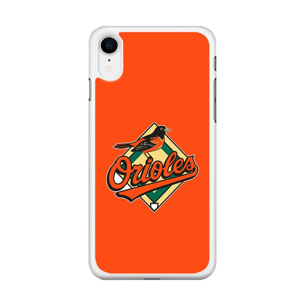 Baseball Baltimore Orioles MLB 002 iPhone XR Case-Rubber / White (2D Case)-Xtracase
