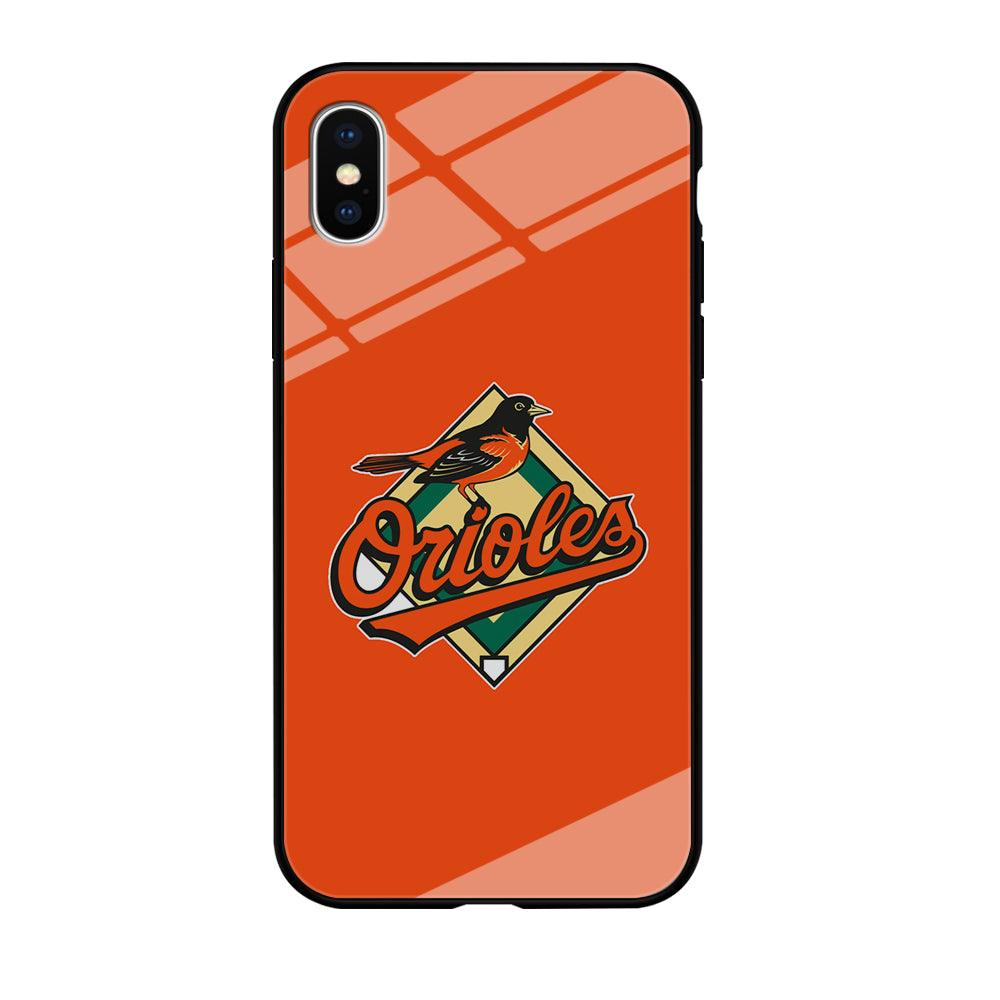 Baseball Baltimore Orioles MLB 002 iPhone X Case-Tempered Glass Case-Xtracase