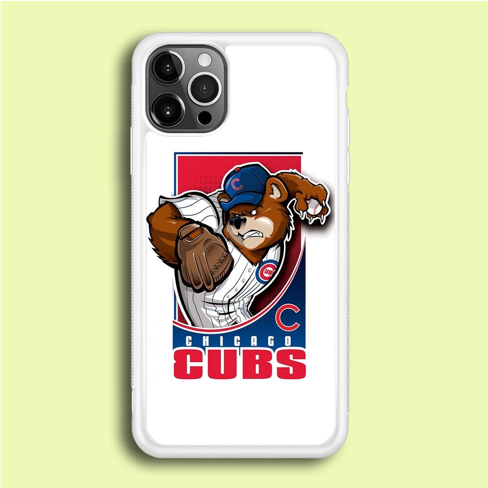 Baseball Chicago Cubs MLB 001 iPhone 12 Pro Max Case-Rubber / White (2D Case)-Xtracase