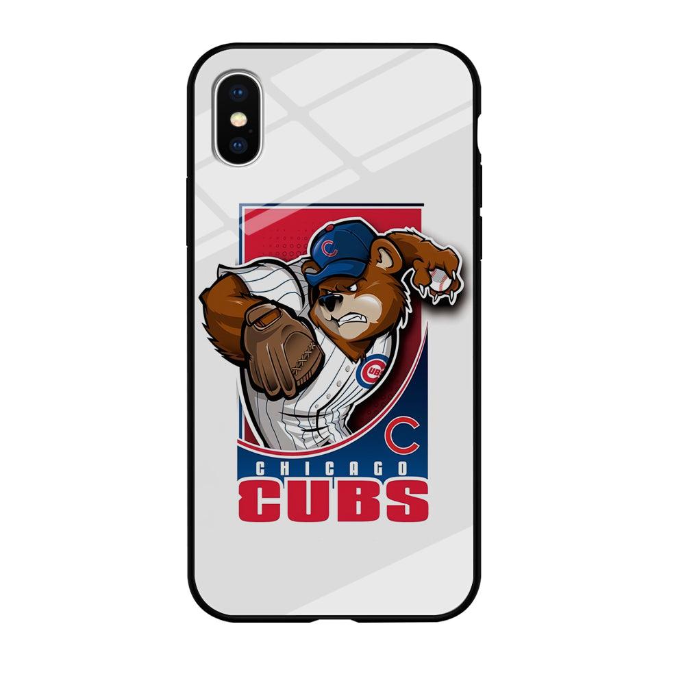 Baseball Chicago Cubs MLB 001 iPhone X Case-Tempered Glass Case-Xtracase