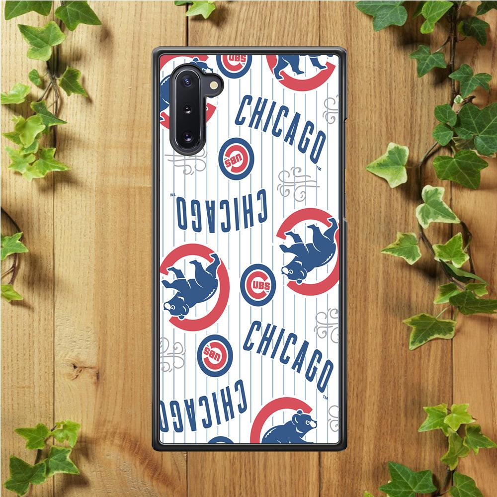 Baseball Chicago Cubs MLB 002 Samsung Galaxy Note 10 Case-Rubber / Black (2D Case)-Xtracase