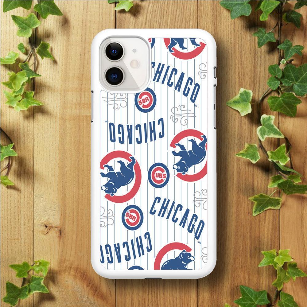 Baseball Chicago Cubs MLB 002 iPhone 11 Case-Rubber / White (2D Case)-Xtracase