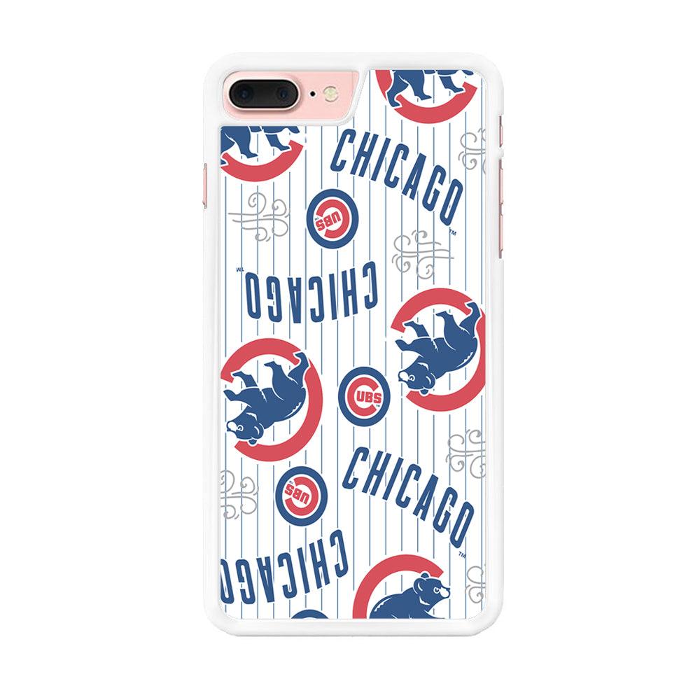 Baseball Chicago Cubs MLB 002 iPhone 7 Plus Case-Rubber / White (2D Case)-Xtracase