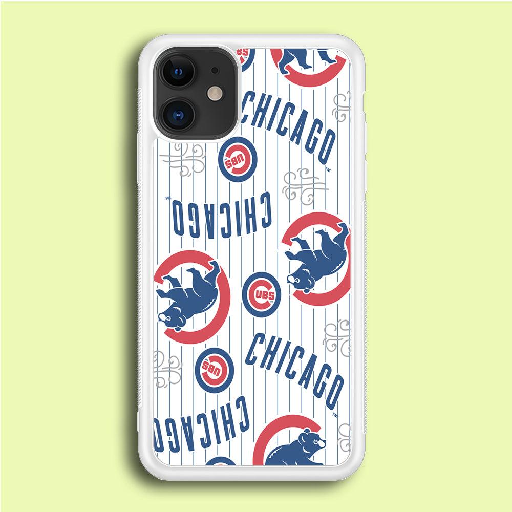 Baseball Chicago Cubs MLB 002 iPhone 12 Mini Case-Rubber / White (2D Case)-Xtracase