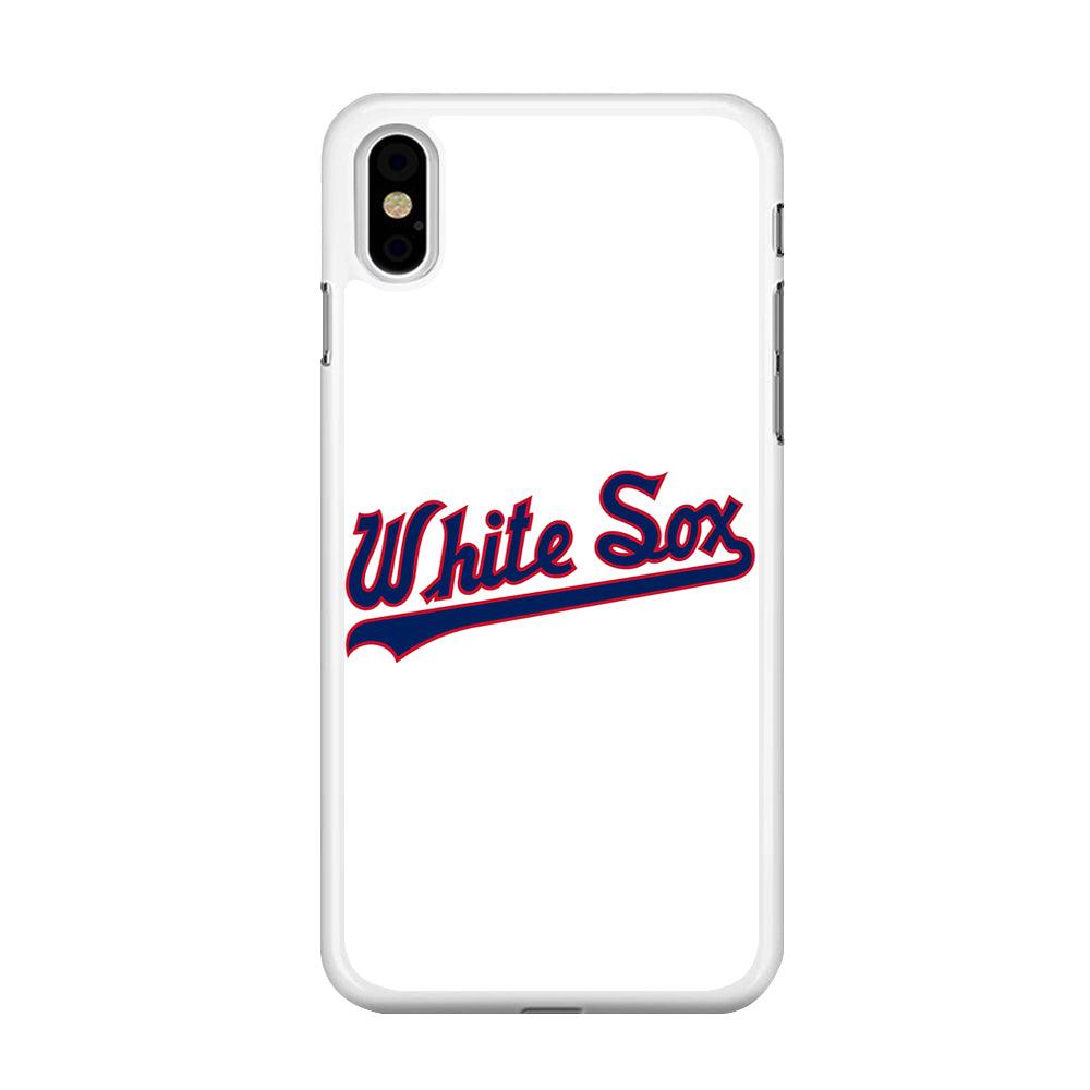 Baseball Chicago White Sox MLB 001 iPhone Xs Case-Rubber / White (2D Case)-Xtracase