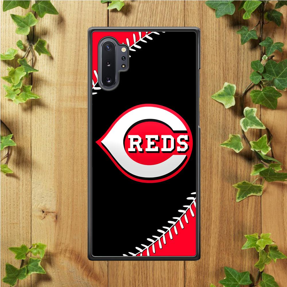 Baseball Cincinnati Reds MLB 002 Samsung Galaxy Note 10 Plus Case-Rubber / Black (2D Case)-Xtracase