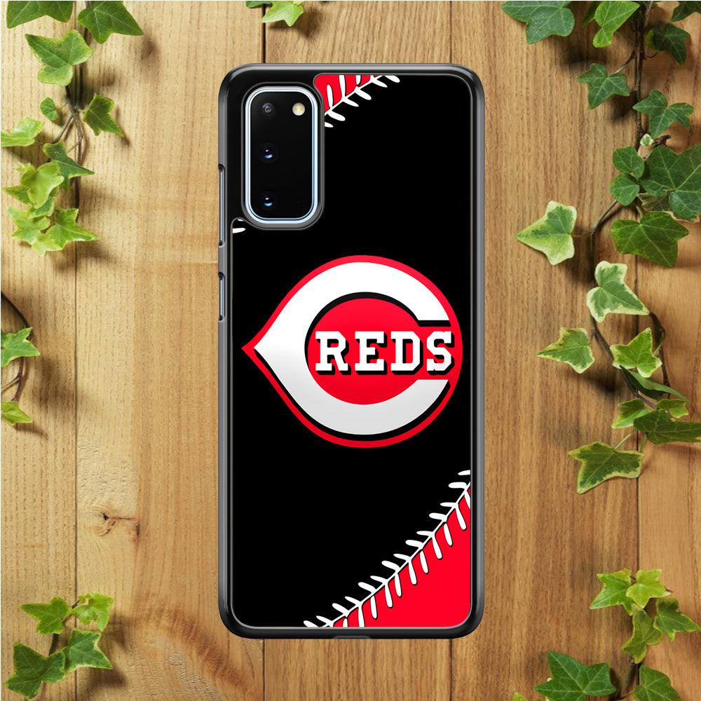 Baseball Cincinnati Reds MLB 002 Samsung Galaxy S20 Case-Rubber / White (2D Case)-Xtracase