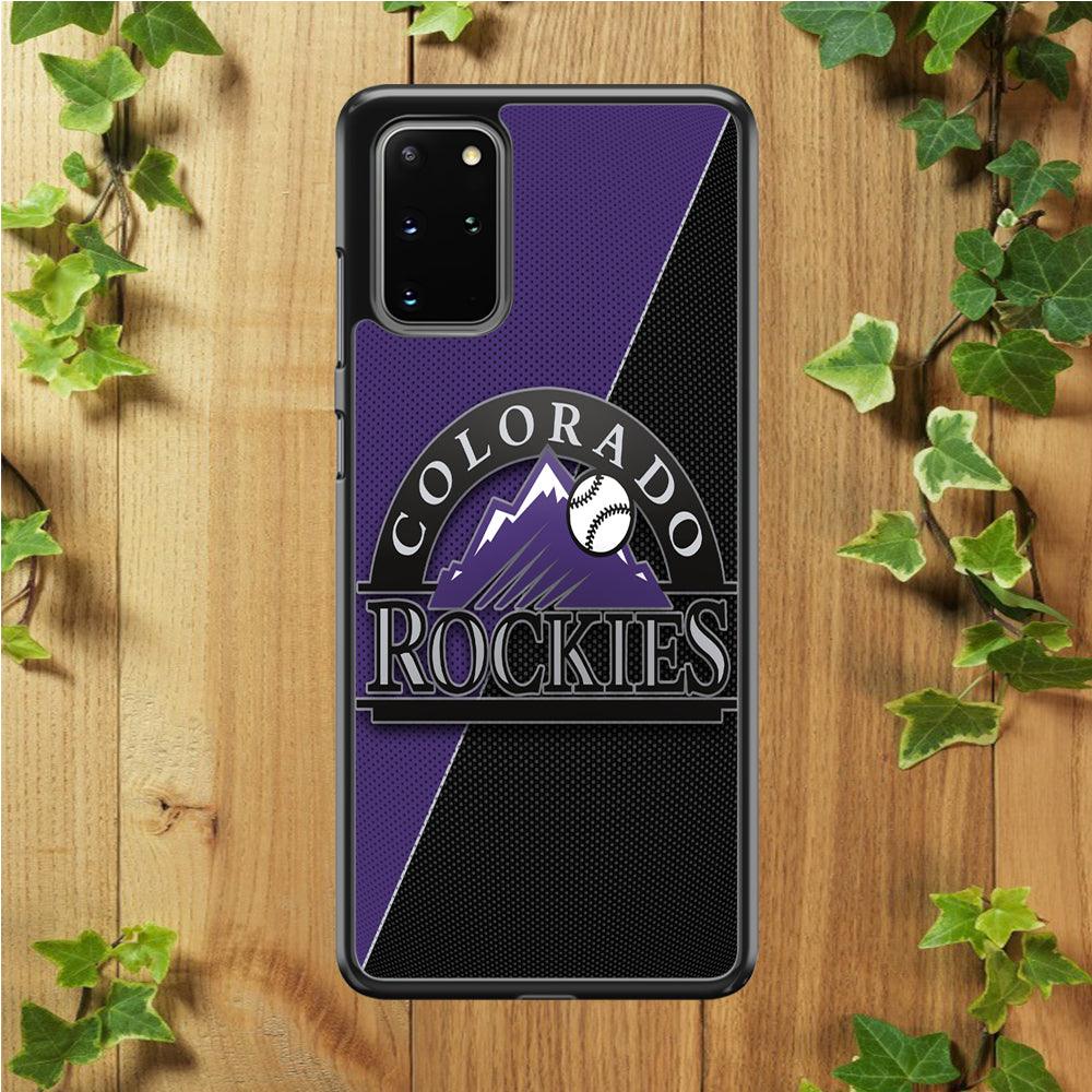 Baseball Colorado Rockies MLB 001 Samsung Galaxy S20 Plus Case-Rubber / Black (2D Case)-Xtracase