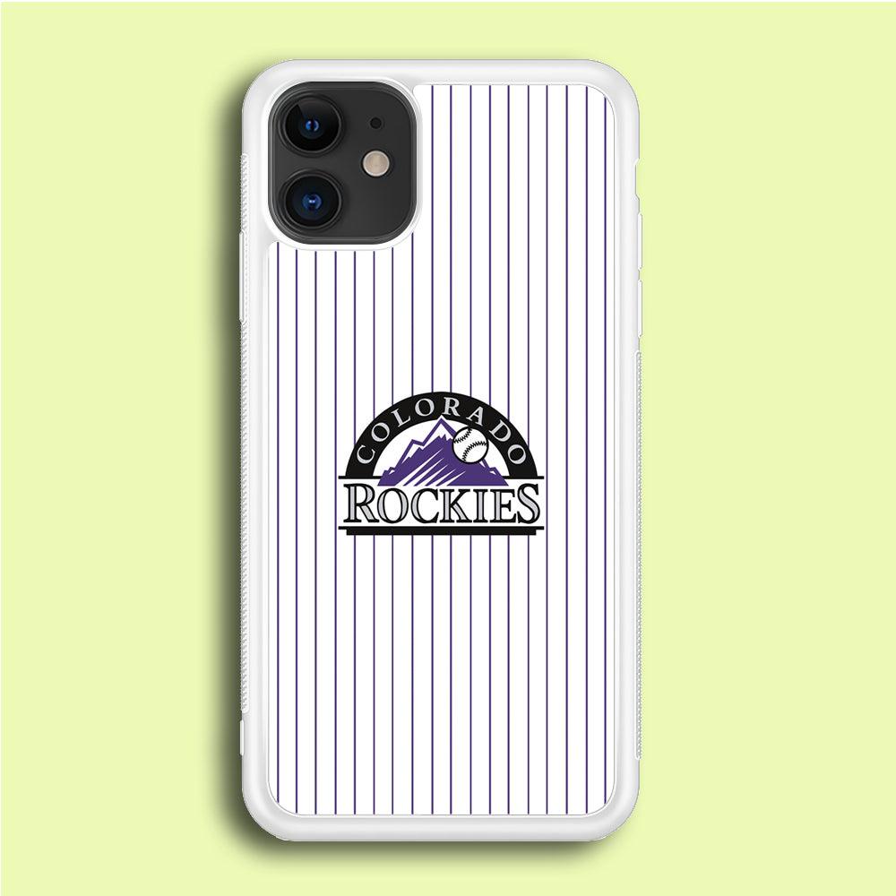 Baseball Colorado Rockies MLB 002 iPhone 12 Mini Case-Rubber / White (2D Case)-Xtracase