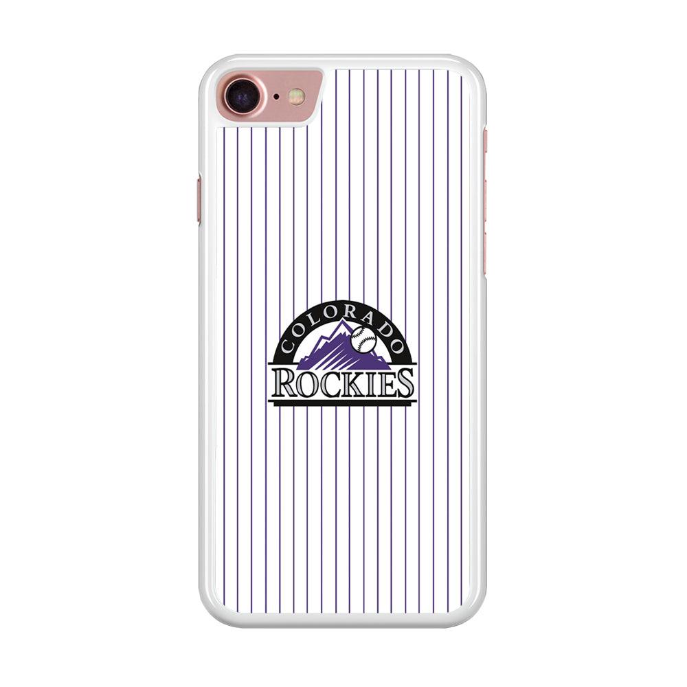 Baseball Colorado Rockies MLB 002 iPhone SE 2020 Case-Rubber / White (2D Case)-Xtracase
