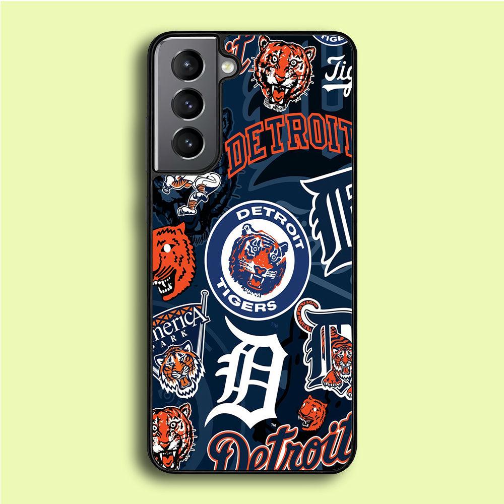 Baseball Detroit Tigers MLB 002 Samsung Galaxy S21 Plus Case-Rubber / White (2D Case)-Xtracase