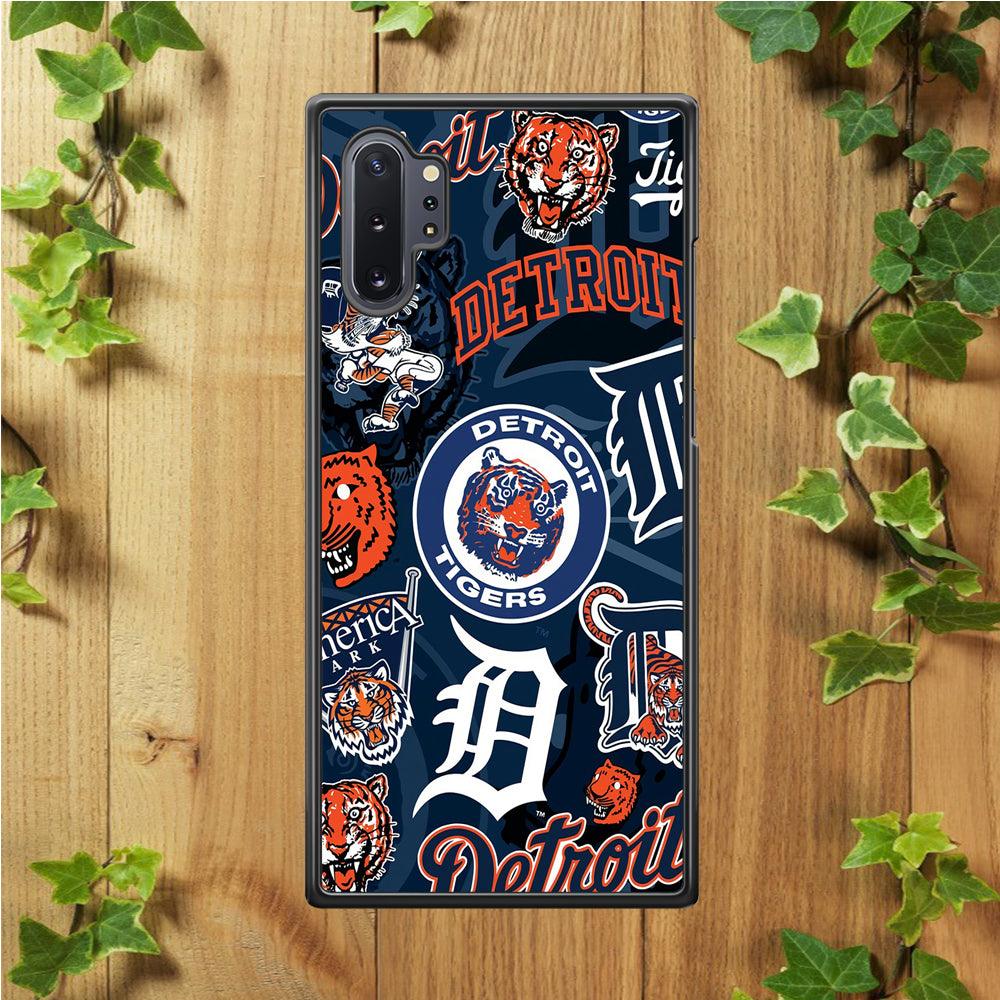 Baseball Detroit Tigers MLB 002 Samsung Galaxy Note 10 Plus Case-Rubber / Black (2D Case)-Xtracase