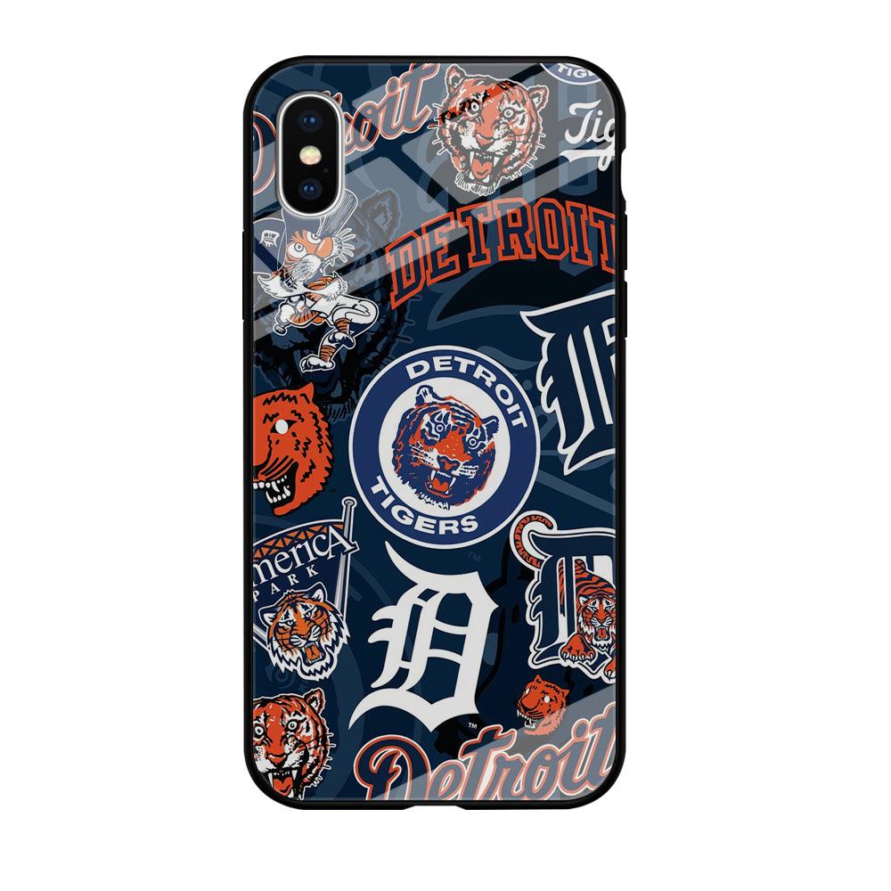 Baseball Detroit Tigers MLB 002 iPhone X Case-Tempered Glass Case-Xtracase
