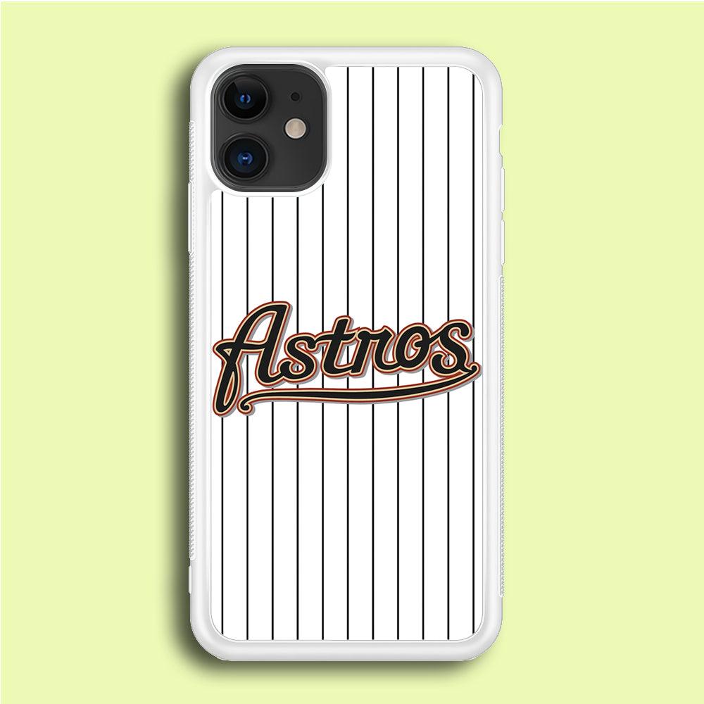 Baseball Houston Astros MLB 002 iPhone 12 Mini Case-Rubber / White (2D Case)-Xtracase