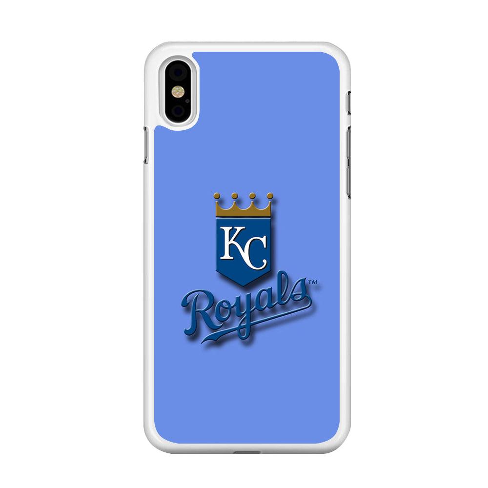 Baseball Kansas City Royals MLB 002 iPhone Xs Case-Rubber / White (2D Case)-Xtracase