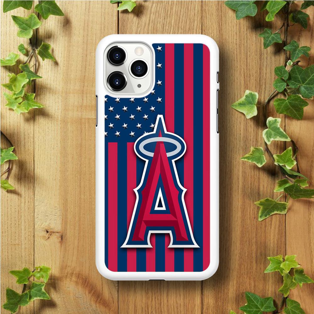 Baseball Los Angeles Angels MLB 001 iPhone 11 Pro Case-Rubber / White (2D Case)-Xtracase