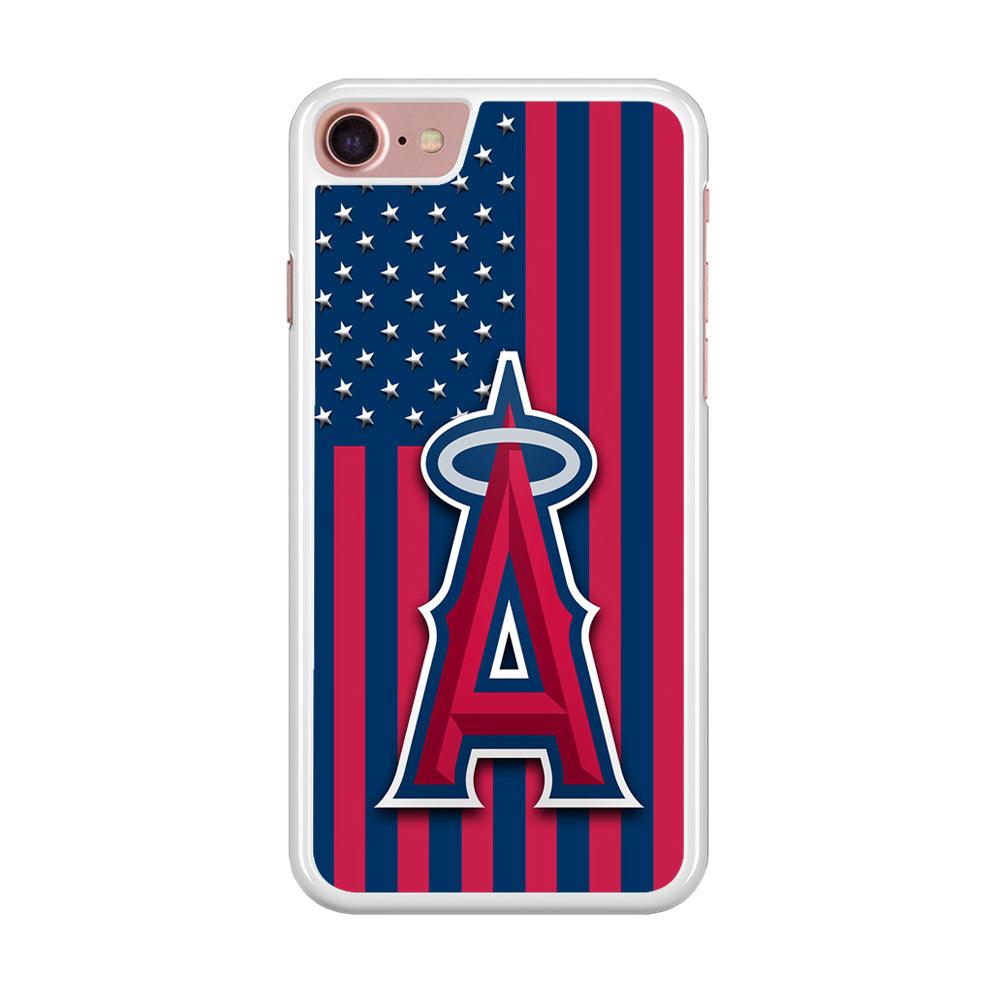 Baseball Los Angeles Angels MLB 001 iPhone 8 Case-Rubber / White (2D Case)-Xtracase