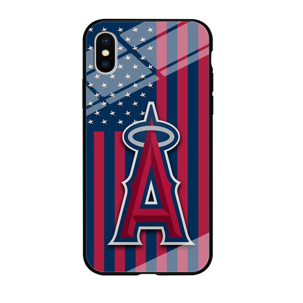 Baseball Los Angeles Angels MLB 001 iPhone Xs Max Case-Tempered Glass Case-Xtracase