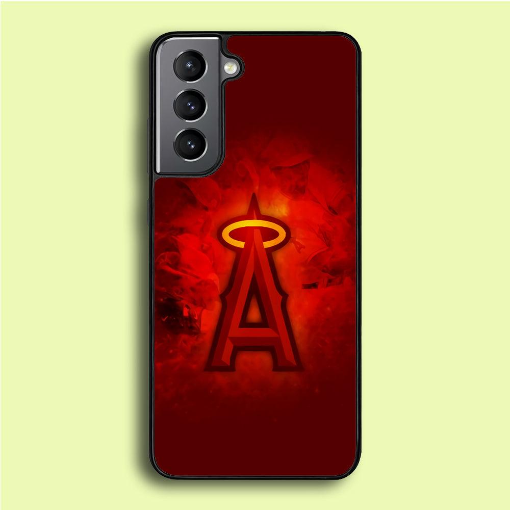 Baseball Los Angeles Angels MLB 002 Samsung Galaxy S21 Plus Case-Rubber / White (2D Case)-Xtracase