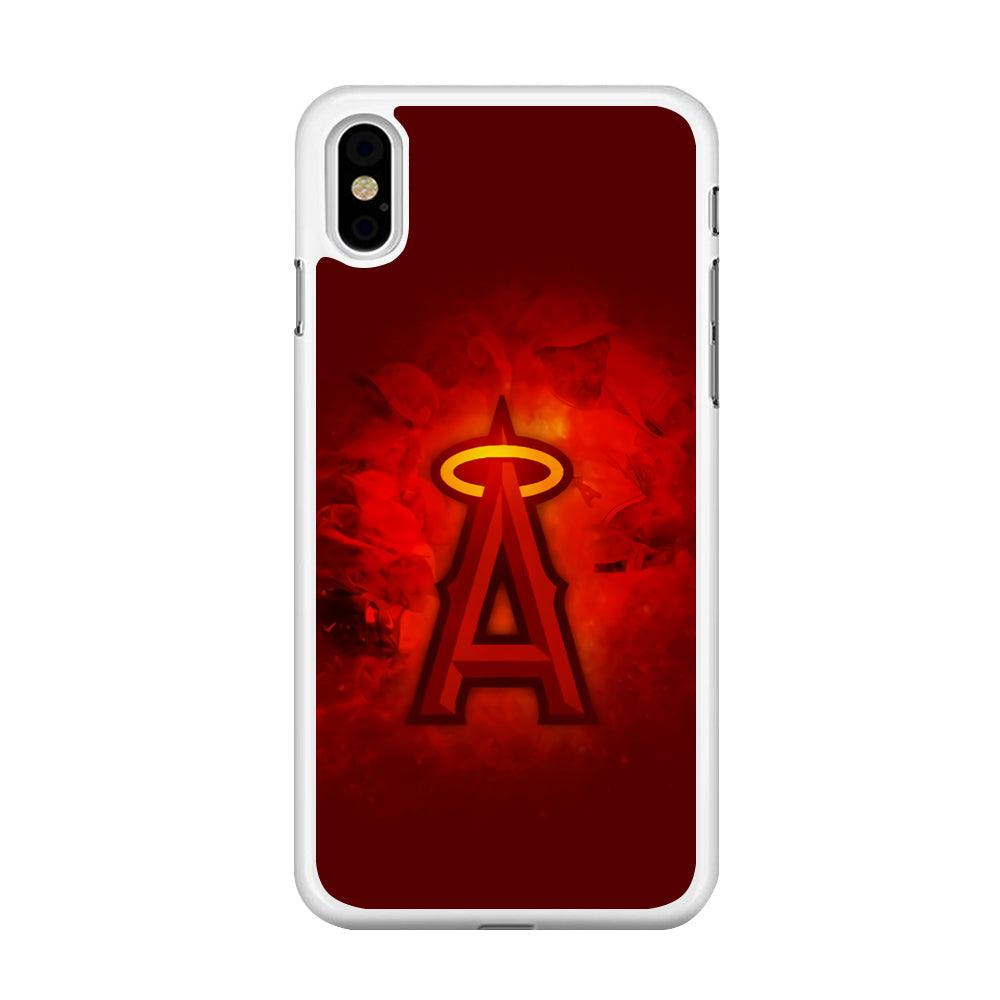 Baseball Los Angeles Angels MLB 002 iPhone X Case-Rubber / White (2D Case)-Xtracase