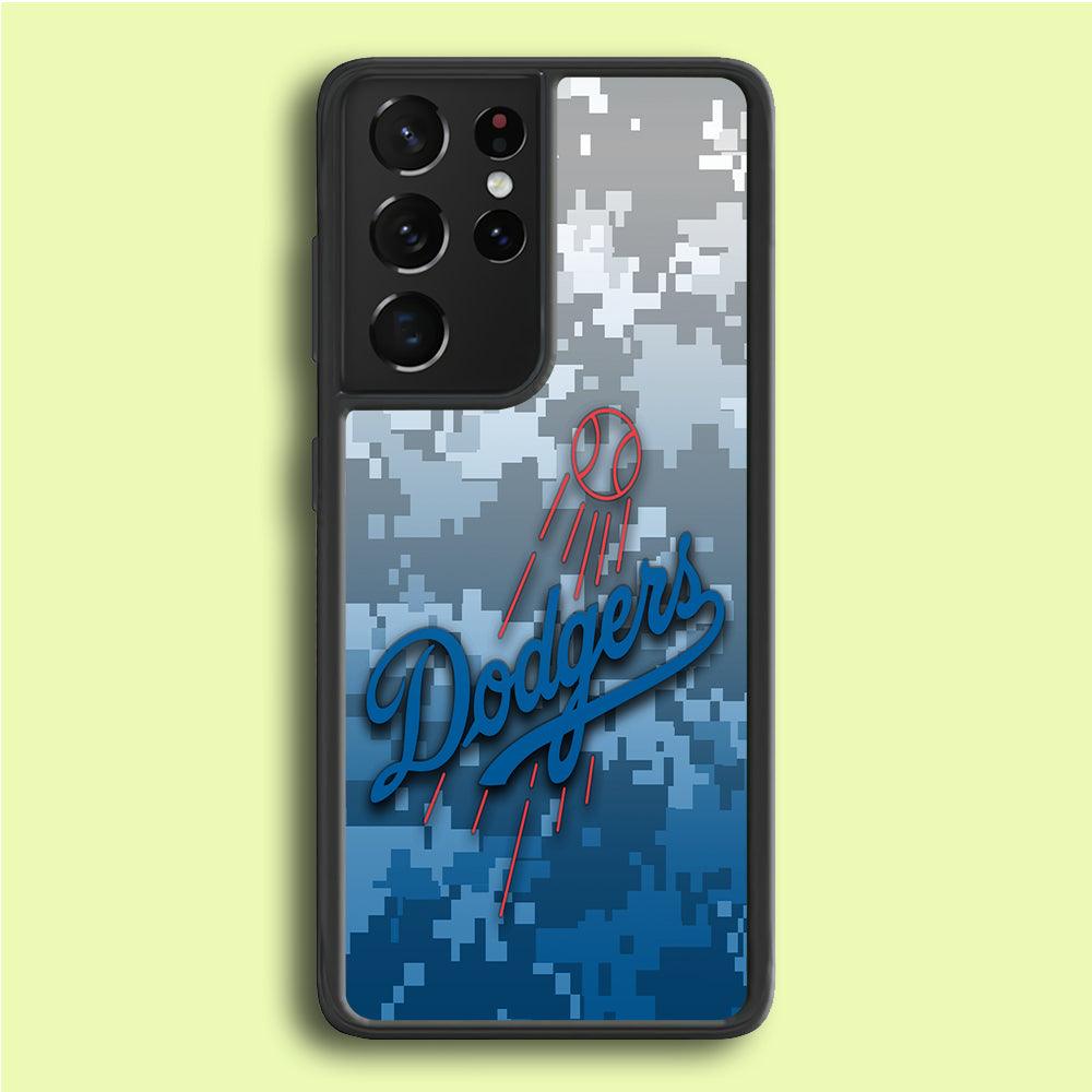 Baseball Los Angeles Dodgers MLB 001 Samsung Galaxy S21 Ultra Case-Rubber / White (2D Case)-Xtracase