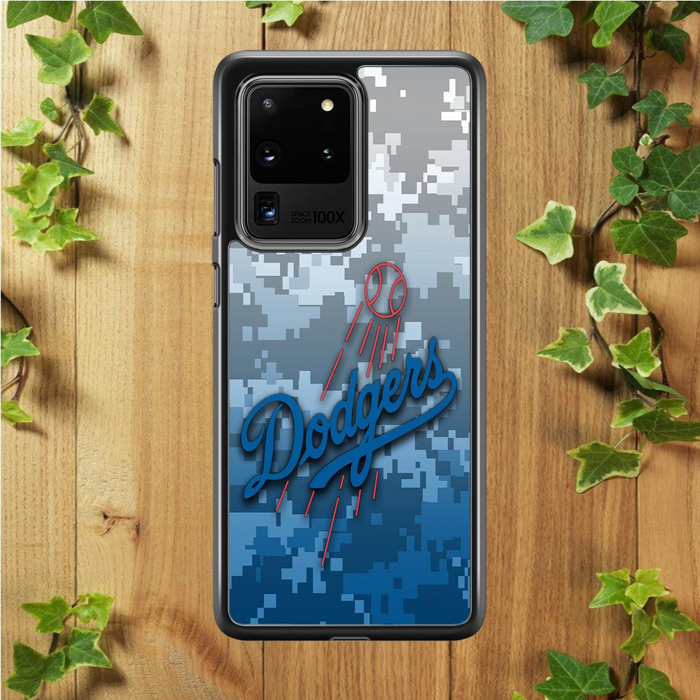 Baseball Los Angeles Dodgers MLB 001 Samsung Galaxy S20 Ultra Case-Rubber / Black (2D Case)-Xtracase