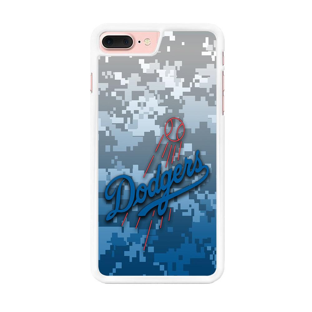 Baseball Los Angeles Dodgers MLB 001 iPhone 8 Plus Case-Rubber / White (2D Case)-Xtracase